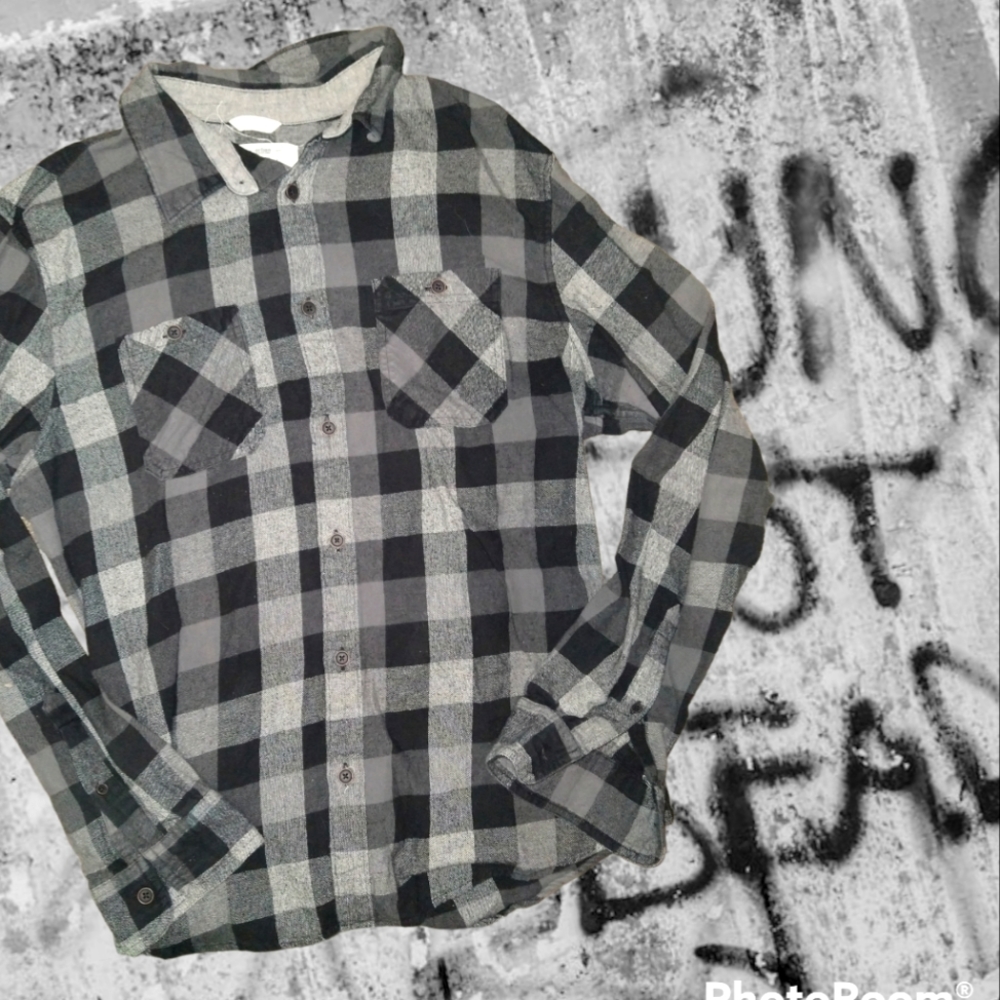 URBAN PIPELINE | Black Gray Flannel Size L